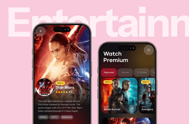 Media & Entertainment product screens